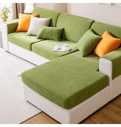 Transform Your Space with Tranquil Elegance: The Herringbone Sofa Cover - A Full Package of Modern Comfort in Matcha Green